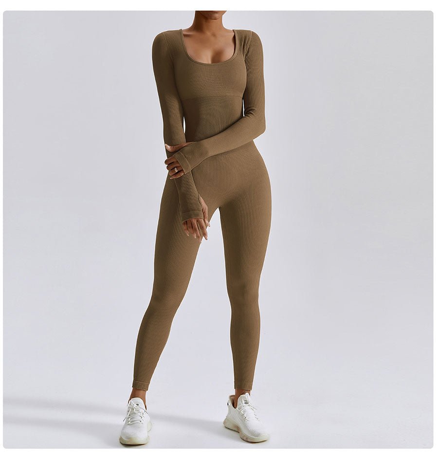 Seamless Long Sleeve Vital Yoga Jumpsuit - WolfClub