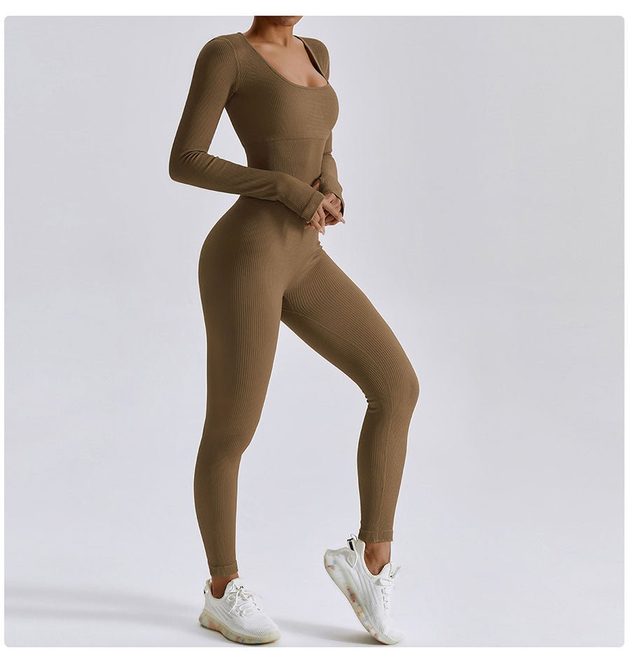 Seamless Long Sleeve Vital Yoga Jumpsuit - WolfClub