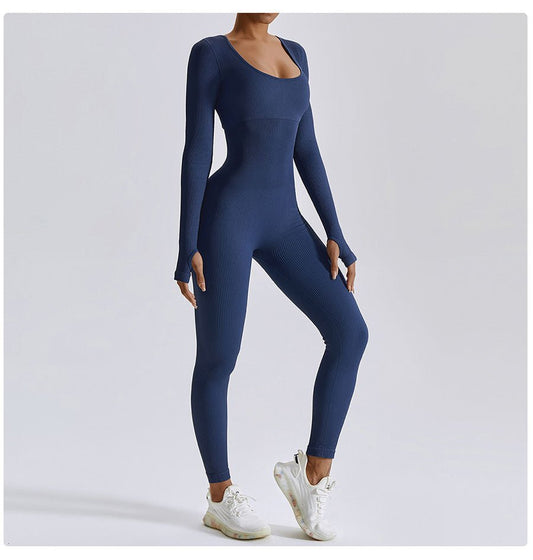 Seamless Long Sleeve Vital Yoga Jumpsuit - WolfClub