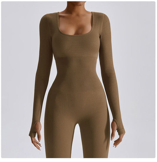 Seamless Long Sleeve Vital Yoga Jumpsuit - WolfClub