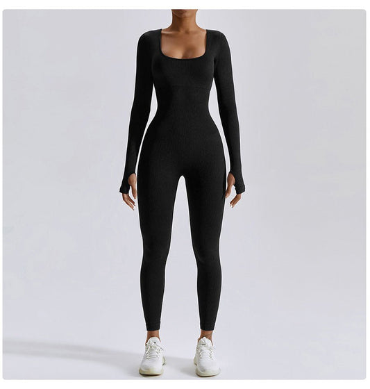 Seamless Long Sleeve Vital Yoga Jumpsuit - WolfClub