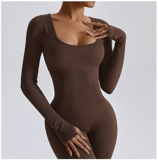 Seamless Long Sleeve Vital Yoga Jumpsuit - WolfClub